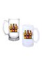 Smiling Bottles Beer Glass with Handle Frosted or Transparent Options 092