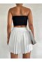 Women's Sandy Fabric Pleated Short Skirt - 7