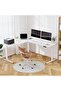 Electric Height Adjustable L-Shaped Standing Desk 71 x 63 Inch Reversible Corner with Memory Presets and Anti-Collision System Ergonomic Sit Stand Workstation for Home and Office - White - 2