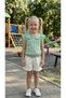 Nazar 23388 Girl's Mint Green Ruffled Scalloped Pocket Shorts Set - 2