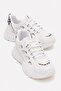Side Ring Patterned Anorak Women's Sports Shoes White Leopard