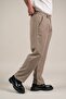 Double Pleated Summer Modal Fabric Baggy Pants with Half Elastic Waist - 3