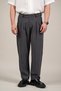 Double Pleated Summer Modal Fabric Baggy Pants with Half Elastic Waist - 3