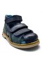 639 Full Orthopedic 100% Genuine Leather Boys' Blue/Navy Blue Corseted Sandals - 2