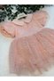 Girl's Tulle Dress - 100% Cotton - Powder - 3