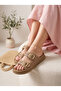 Double Buckle Stone-Embellished Women's Slippers - 3