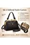 Luxury Women's Bag Set 4 Pieces Black |   Shoulder + Crossbody + Wallet + Phone Bag Combination - 4