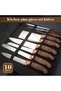 10-Piece Professional Kitchen Knife Set with Organized Carry Case, Ergonomic Handle Chef Cutlery for Daily Home Cooking and Food Prep, All-in-One Essential Kitchen Tool Collection - 8