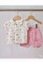 Floral Patterned Baby Collar 2-Piece Baby Girl Muslin Set - 100% Cotton