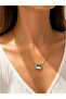 Steel Baguette Stone Necklace - 5