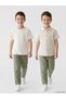 Beige Striped Boys' Shirt and T-Shirt 2-Piece Set from Güli̇s Gi̇yi̇m - 7