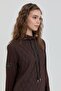 Thin Quilted Stand Collar Tunic - Brown - 2