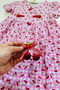 Baby Girl Cherry Patterned Muslin Dress with Buckle Combination Set