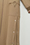 Large Size Thin Quilted Bag with Pockets and Ribbed Design - Beige - 3