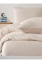Cotton Satin Striped Elastic Sheet Double Duvet Cover Set