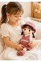 Soft Plush Girl Doll with Flower Hat & Lace Dress 45cm – Stuffed Toy in Pink, Purple & Blue - 5