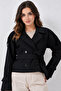 Belted Short Trench Coat B5970 Black - 4