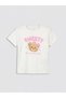 Lcw Baby White Crew Neck Printed Girl's T-Shirt