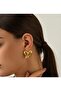 Gold Color Heart Model Earring Pair (3 cm)