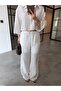 Embroidered Crop Shirt Pants Set Ecru - 7