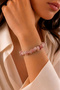 Pink Quartz Cracked Natural Stone Bracelet – Romantic Pink Tone Elastic Natural Stone Women's Jewelry, Accessory Suitable for Daily and Stylish Wear - 2