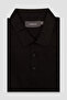 Bivo Mercerized Cotton Modern Fit Black Polo Collar Men's Plain Polo Shirt - 4