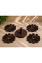 Design Brown Flower Coaster Set (4 Pieces) - 2