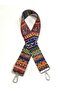Authentic Patterned Bag Handle / Adjustable Strap / Polyester Bag Handle Navy Blue