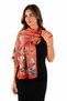 Silkworm Life Art Collection 100% Pure Silk Shawl Patterned Stylish Women's Scarf Shawl 45X165 cm - Orange