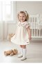Baby Girl Moon Collar Floral Patterned Cotton Muslin Lined Dress - 3