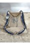 Navy Blue Stone Double-Way Chain Strap Evening Dress Bag - 5