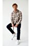 Men's Long Sleeve Plaid Hooded Linen Shirt 2403