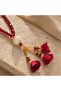 Burgundy / Red Crystal Glass Beaded Rose Prayer Beads 99 Pieces - 2