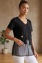 Women's Black Chiffon Blouse with Pocket Detail - 2