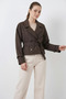 Women's Classic Collar Belted Double Button Light Brown Trench Coat - 5