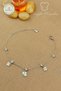 316L Steel Anklet - Blue Heart Clover Stone Chain with Pendant 316L Steel Anklet 20+5cm