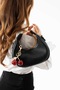 Women's Crescent Model Adjustable Hand and Shoulder Bag with Cherry Accessories (Length 12 cm Width 22 cm) - 2