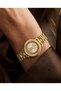 Patterned Framed Gold Dial Gold Color Metal Cord Women Wrist Watch - 2
