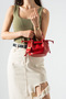 Women's Trendy Mini Size, Accessory Detailed Drawstring Adjustable Crossbody and Shoulder Bag (Length 14 cm Width 22 cm) - 2