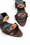 Women's Slippers Heeled Brown Buckle Pointed Evening Dress Shoes New Season F402 - 7