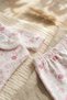 Mila Soft Safari Pink Animal Figured 100% Cotton Booties Baby Pajama Set - Soft Textured 2-Piece Set - 4