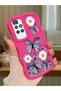 Redmi 10 2022 Compatible Case Camera Protector Red Silicone Couple Phone Case Butterfly Pattern