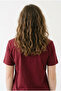 Women's Red Regular Full-Fit Cotton Combed Cotton Crew Neck T-Shirt - 3