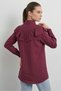 Women's Ruffle Detailed Burgundy Shirt Tunic - 3