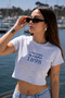 Women's Gray Melange Slim Fit New York Printed Crop T-Shirt (95% Cotton) - 4