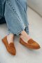 Usher women's genuine suede loafer shoes - tan - 3