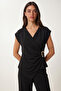 Modal Top and Bottom Set with Gold Accessories Lnt0035 Black - 4