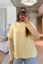Oversized Stylish Yellow Modal T-Shirt with Lace Detail - 4