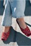 Mystera Red Matte Leather Women's Slippers - 5
