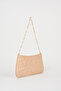 Women's Dalya Mink Star Embroidered Lined Zipper Closure Baguette Handbag